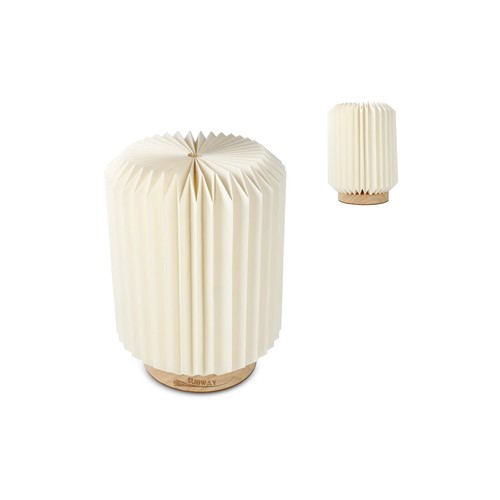 Coollux foldable paper LED lamp Aurora on wooden base, 22cm