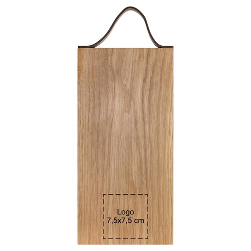 Tabla con asa de cuero roble 33x16 cm