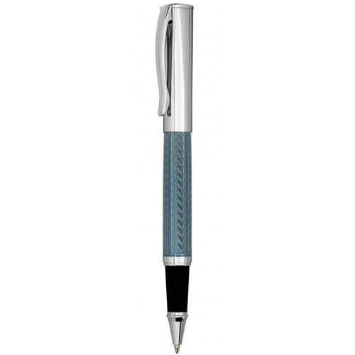 CHROMED ROLLER PEN BLUE