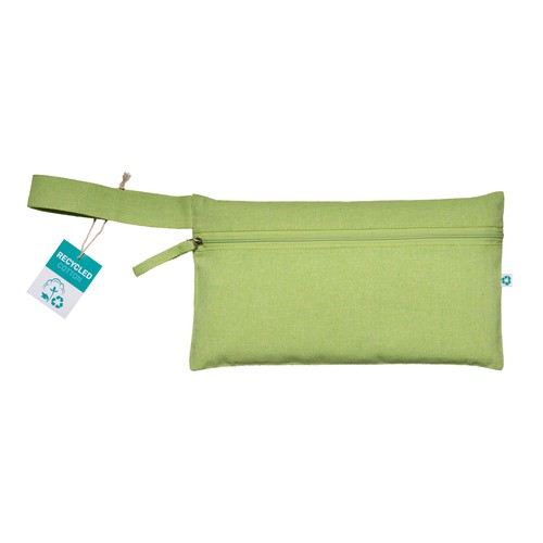 Document holder made of 180 g/m2 recycled cotton with zipper closure, GRS certified