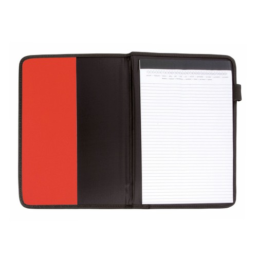 A4 pad brief folder with pocket and pen loop, ruled pad included