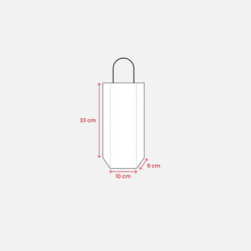 157 g/m2 laminated paper bottle shopping bag with gusset and bottom reinforcement, string