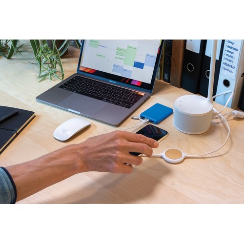 3-in-1 bamboe oplaadkabel met 5W draadloze oplader