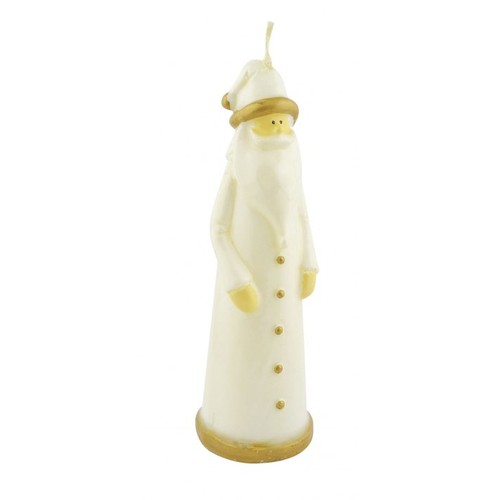 CANDLE SANTA CLAUS WHITE SHINY