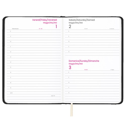 2026 daily planner with hard PU cover