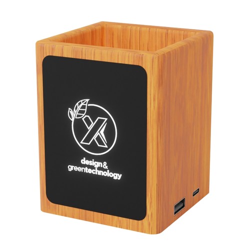 hub wooden pencil holder