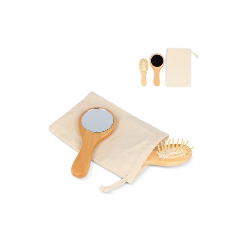 Schima superba wood Brush & Mirror set