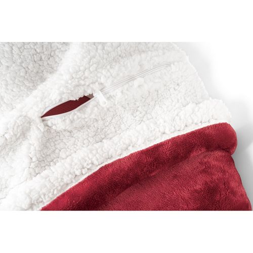 HEIDEN. Dwustronny polarowy koc (190 g/m²) z satynową wstążką i etykietą do personalizacji