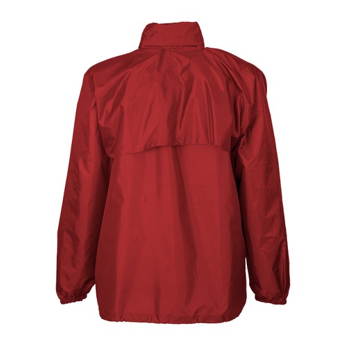 190T polyester windbreaker with fold-away hood with zip. Folds up into a waist bag