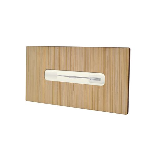 Badge Bamboo Rectangular 40 x 74 mm, Needle, Print in full color