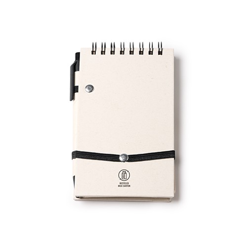 A5-Block mit Spiralbindung. Ausgestattet mit Stift Araci