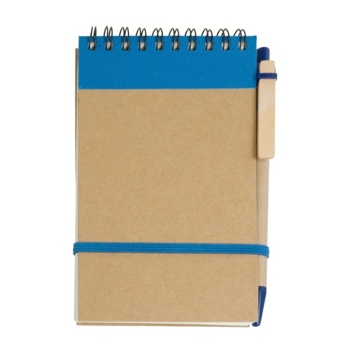 Bloc notes en papier recyclable avec stylo en carton (9x14,8 cm)