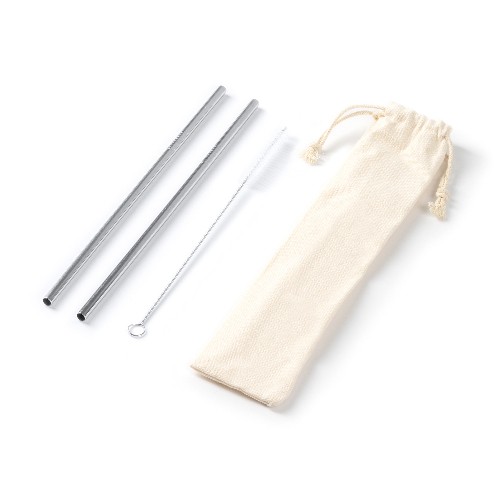 Ensemble de 2 pailles avec brosse de nettoyage Busa