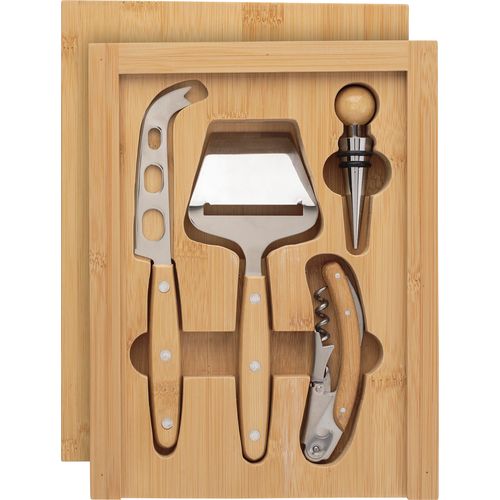 Bamboo cheese and wine set Patrick