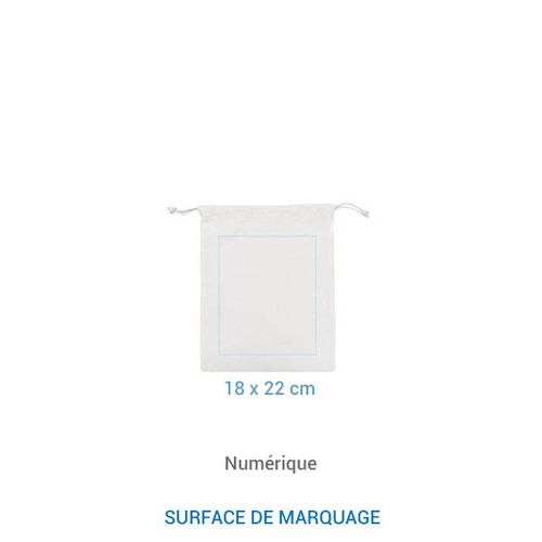 Pochon coton FIDJI M 155 - Blanc