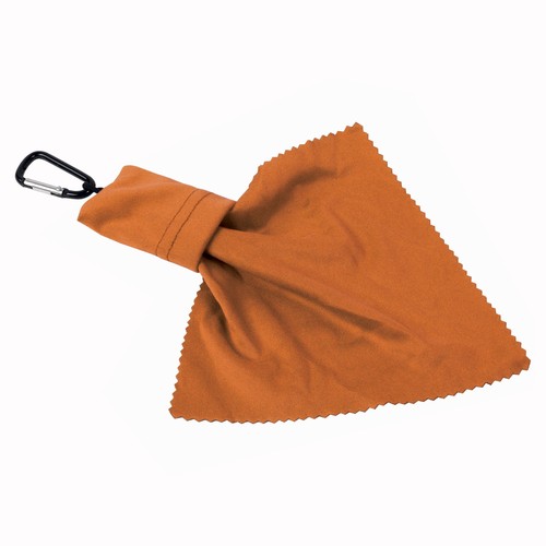 Snap hook keychain with foldable polyester microfibre screen/lens cleaning cloth