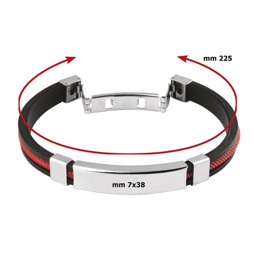 BLACK AND RED BRACELET