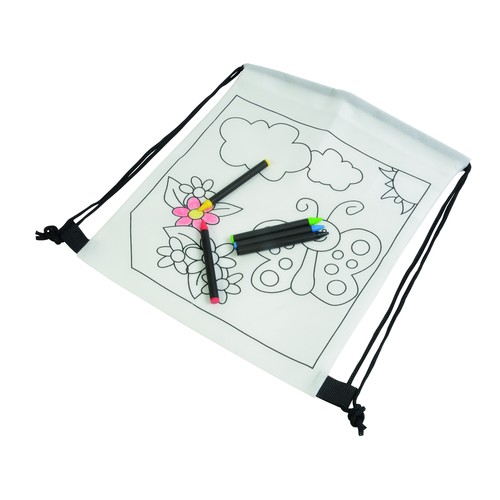 5 wax with cylindrical cross-sections, in non-woven colorable mini bagpack