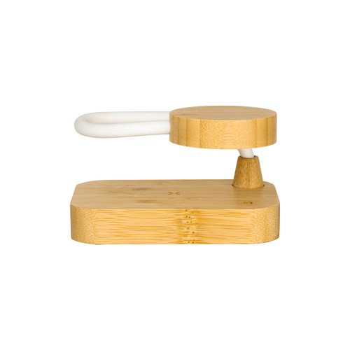 Lámpara de bambú multifunción con cargador inalámbrico de 15 W