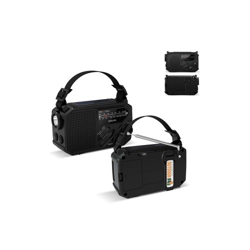 Philips TAR1609 Emergency Radio with Analog FM/AM Tuner and Flashlight