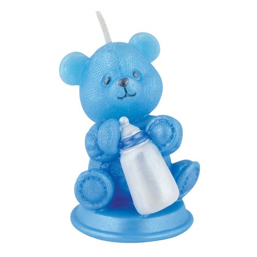 BOUGIE "OURSON" AZUR H75 MM