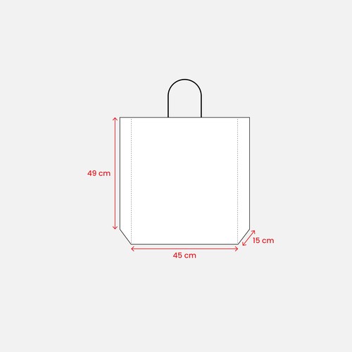 157 g/m2 matte laminated paper shopping bag with gusset and bottom reinforcement