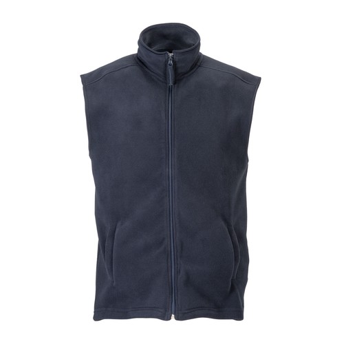 Fleece (180 g/m2) vest with zip and 2 side pockets. Sizes: S/M/L/XL/XXL
