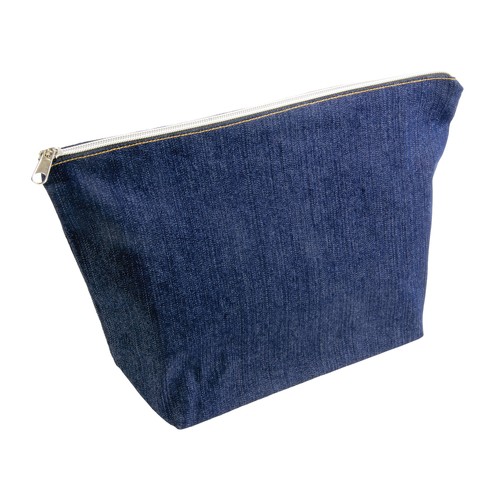 Beauty case en coton DENIM 220 g/m2 (85% coton - 15% polyester) avec fermeture éclair