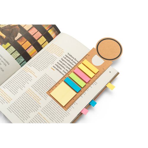 SAWYER. 3-in-1 kantoorset, gemaakt van 100% gerecycled papier, met een ronde bovenkant en zwarte opdruk rondom