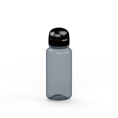Drink bottle "Sports" grey-transparent 0.4 l, R-PET