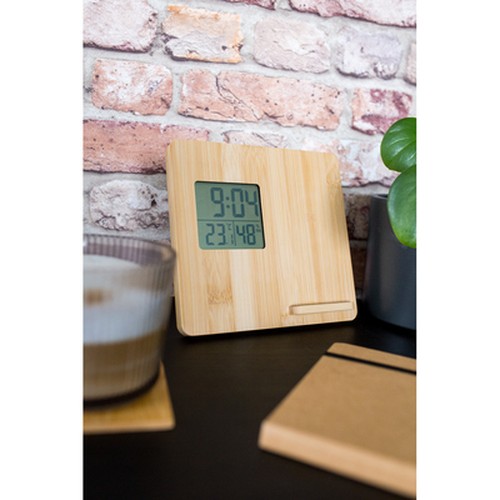 Bamboo wireless charger 10W, weather station | Kahele