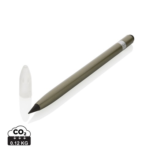 Aluminium inkless pen with eraser
