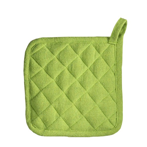 Recycled cotton kitchen pot holder  with hooking loop
