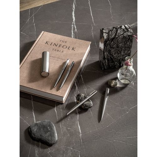 ALEXA. Ballpoint pen with stainless steel body (53% rSS) and clip