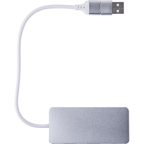 Gerecyclede aluminium USB hub Layton
