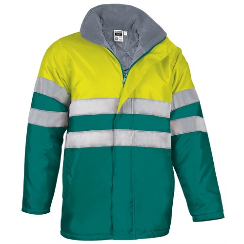 parka met reflecterende strepen