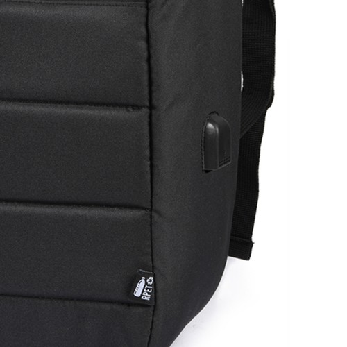 MOCHILA ANTIRROBO RPET 300D CON PUERTO DE CARGA USB 