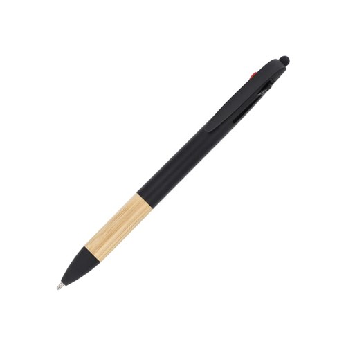 3-colour pen with bamboo grip