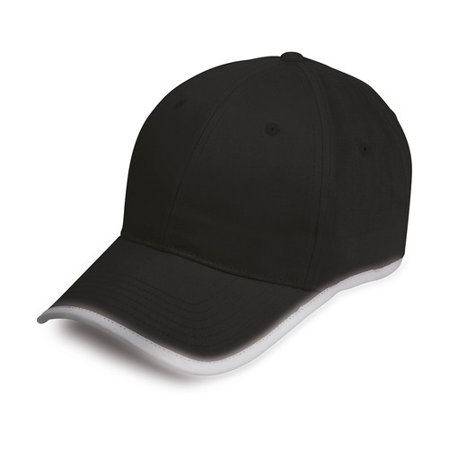 czapka z odblaskowymi paskami
