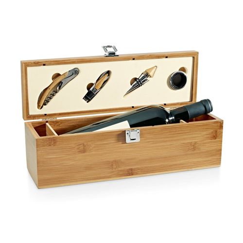 SYRAH. Bamboo, zinc and stainless steel wine set