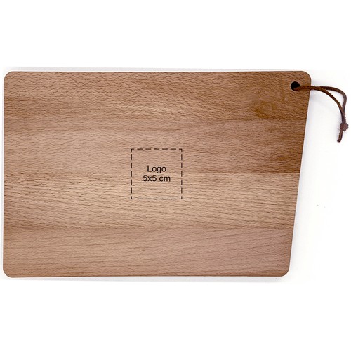 Planche avec languette en cuir hêtre 30x20 cm