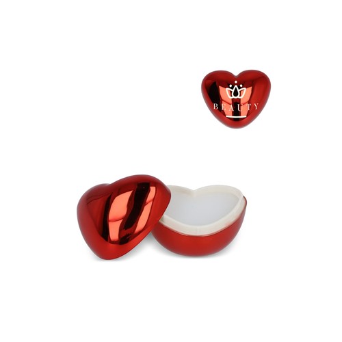 Bálsamo labial metálico en forma de corazón