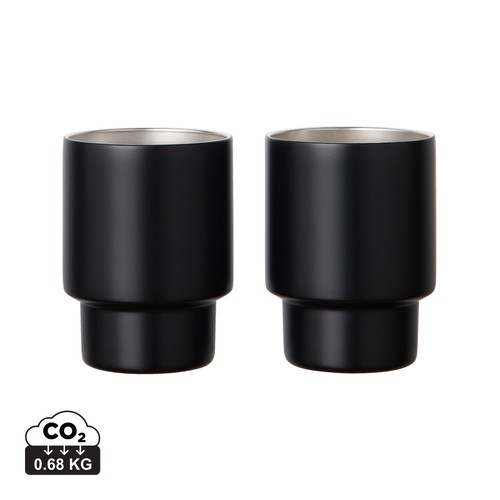 Set 2 tazas de acero inoxidable recicladas VINGA Nagano RCS