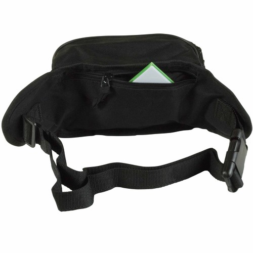 600D polyester 5-pocket waist bag with adjustable waist strap and clip closure