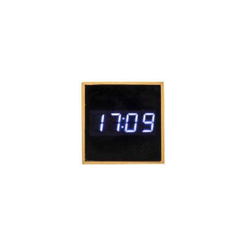 Bamboo alarm clock and temperature display with white LED
