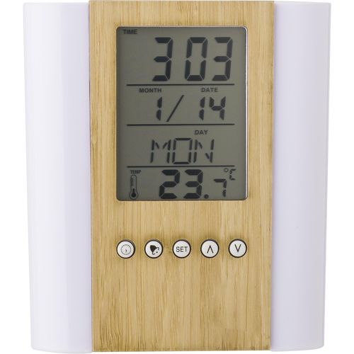 Bamboo penholder with clock Hassan