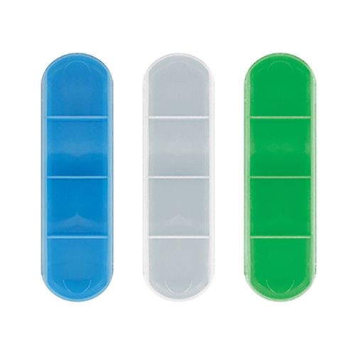 Daily pill-box with sliding lid