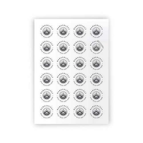 Sticker blanc en PLANCHE A4 (INT/EXT) Blanc 12 stickers intérieurs