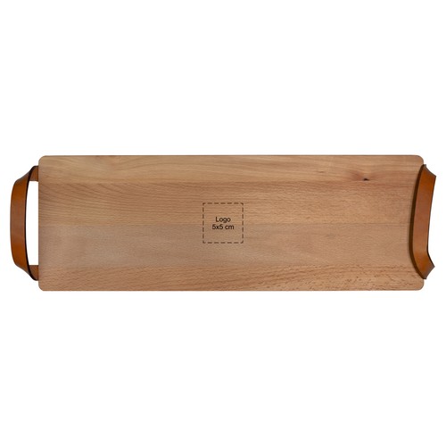 Beech board with leather handles 48x17 cm