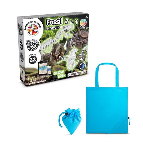 2 in 1 Fossil Excavation Kit V. Educational game supplied with a 190T folding gift bag